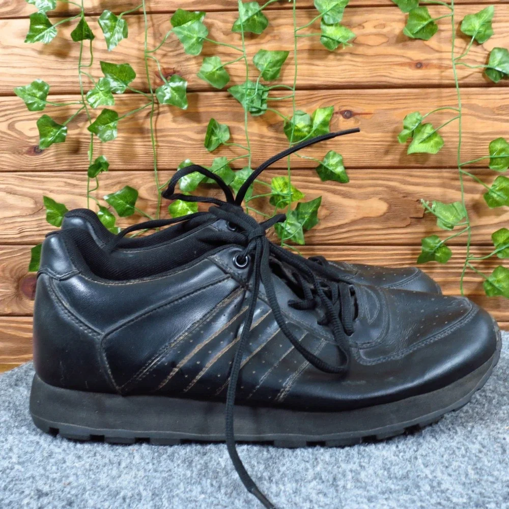 Perry Ellis Ranch Mens Leather Casual Walking Shoes‎ 9.5 Black Lace-Up Comfort